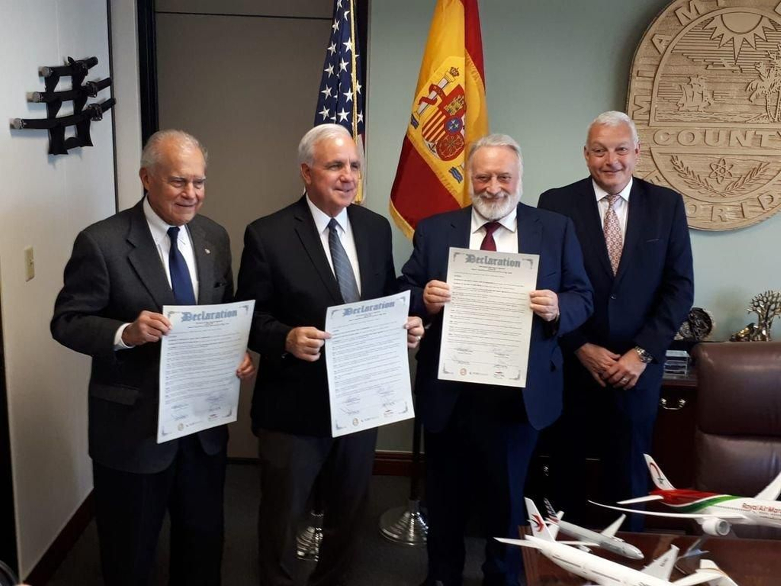 La firma del acuerdo de hermanamiento, entre los puertos de Miami y Vigo.