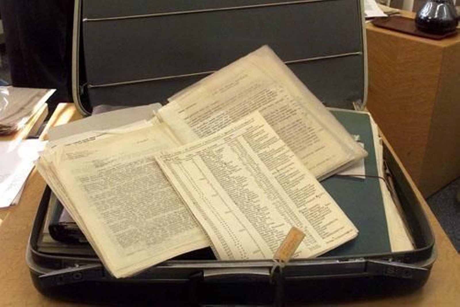 Vista de los documentos que contienen la lista de Schindler.