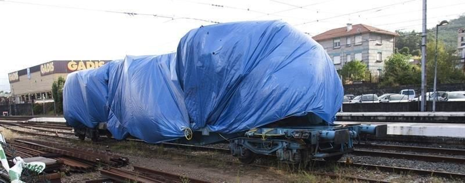 La máquina del tren siniestrado en el accidente ferroviario en O Porriño
