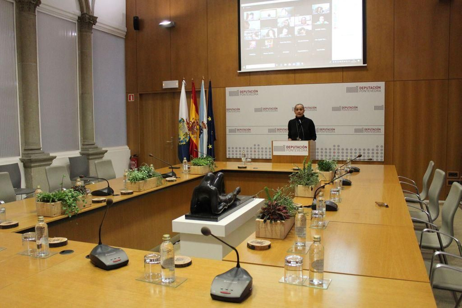 Carmela Silva, ayer en rueda de prensa por videoconferencia.