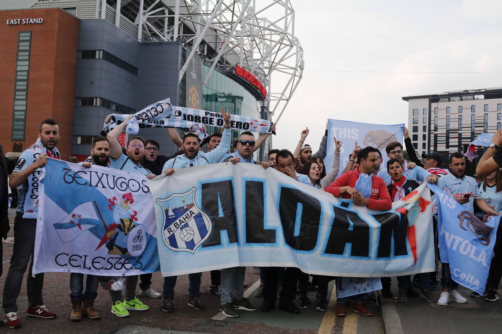 El viaje de la afición celeste a Manchester, el 11 de mayo de 2017. // J.V. Landín