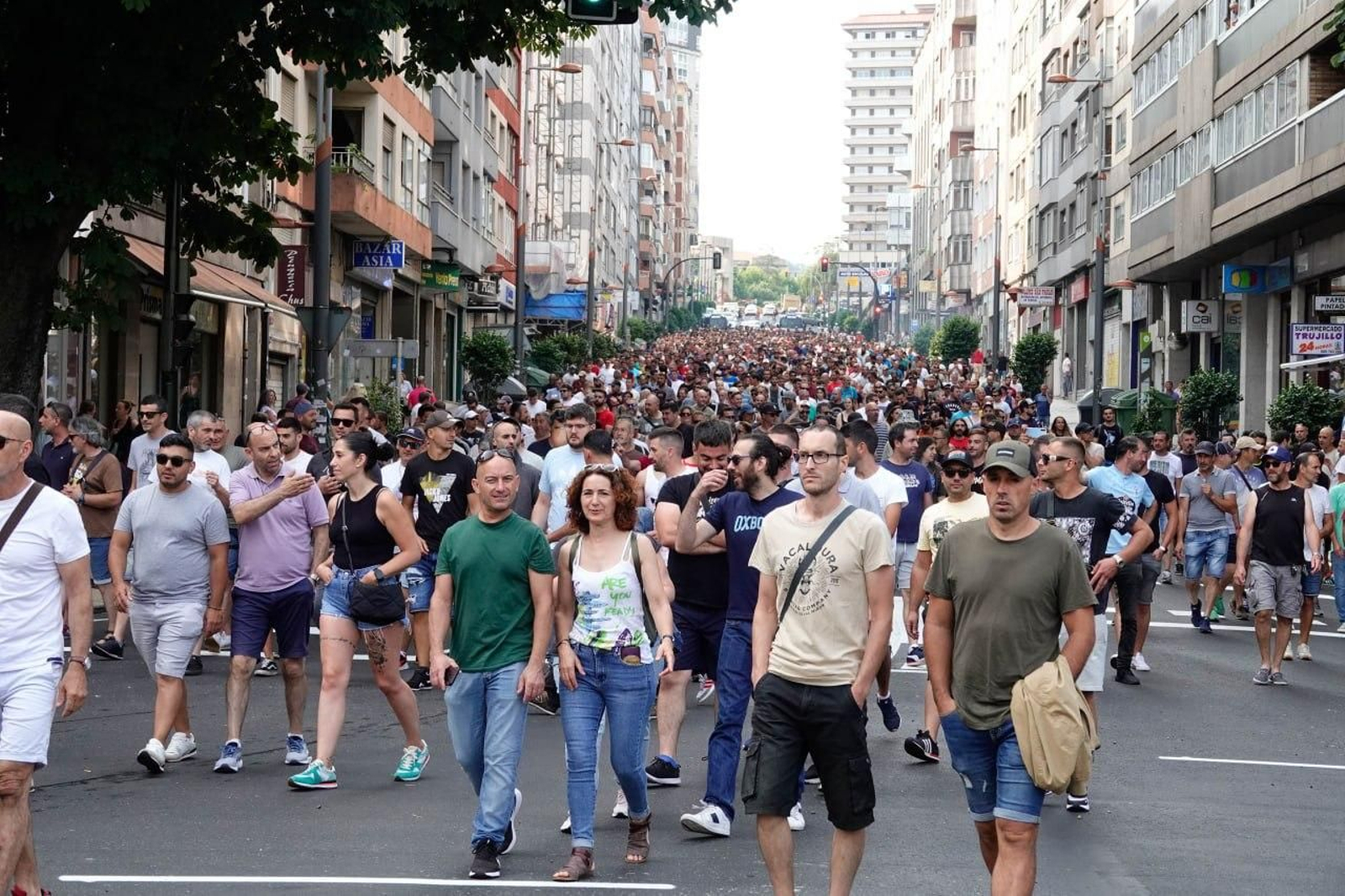 Cuarta jornada de la huelga del metal en Vigo.