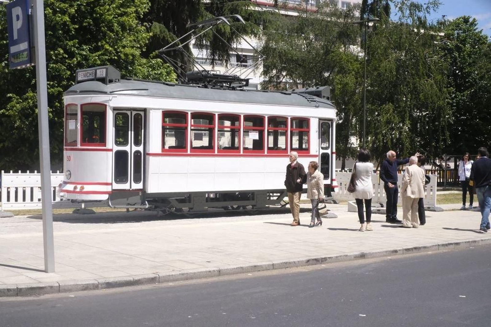 El tranvía instalado en Coia.