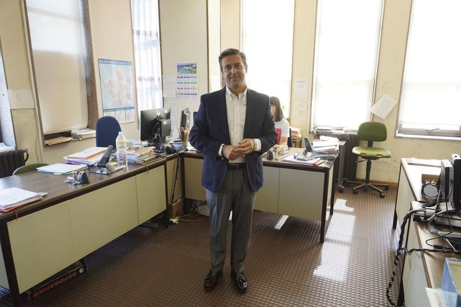 Germán Serrano, en el Social 2 del que es titular, tras la junta de jueces.