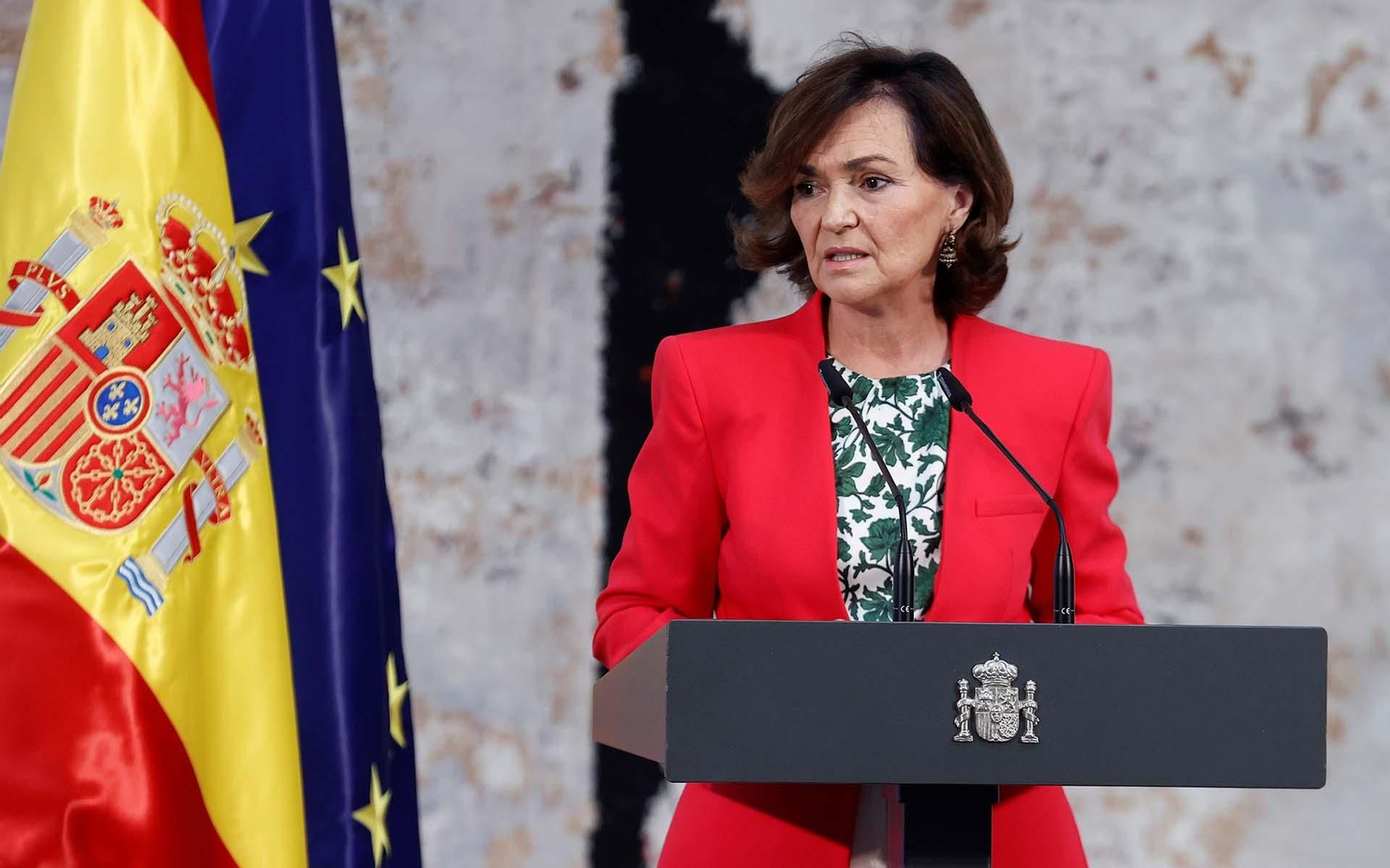 La vicepresidenta y ministra de la Presidencia, Relaciones con las Cortes y Memoria Democrática, Carmen Calvo. EFE/Chema Moya