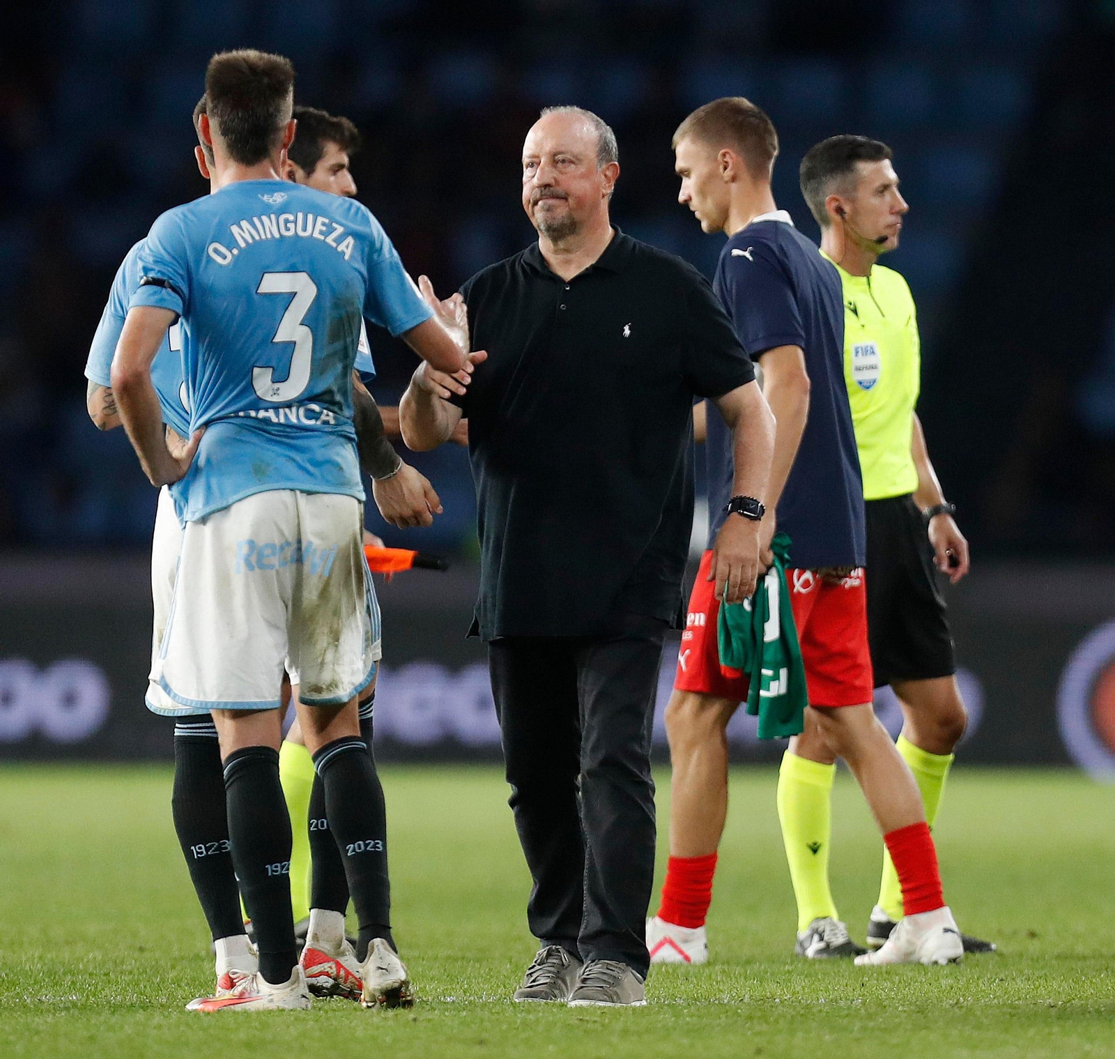 Rafa Benítez en el partido entre el Celta y el Alavés en Balaídos.