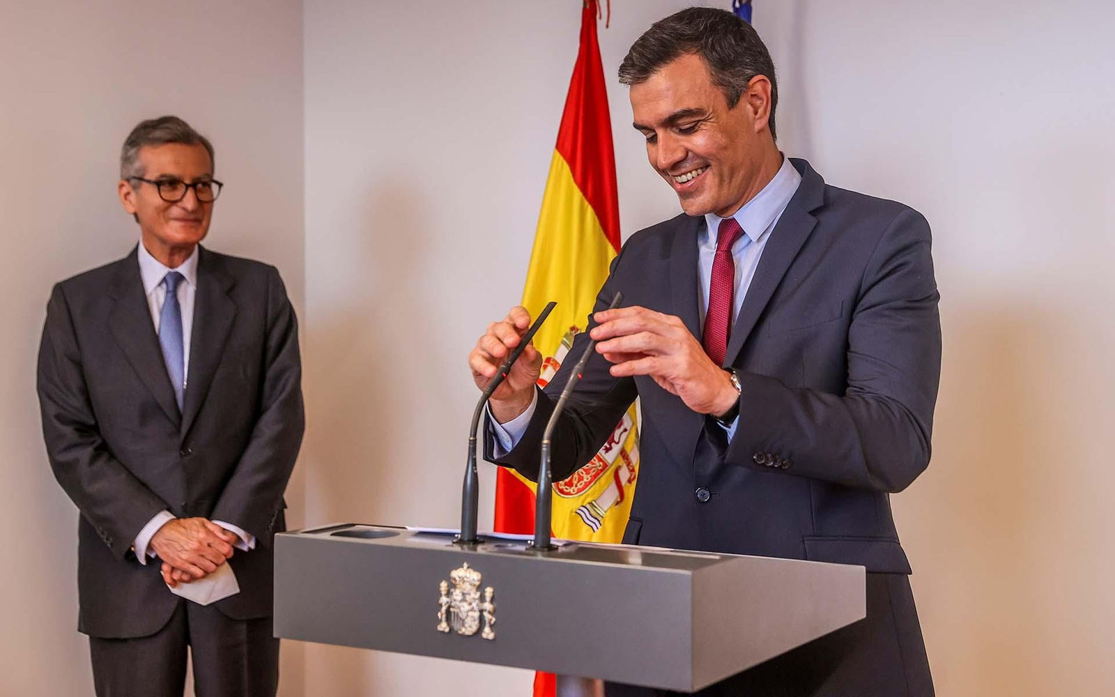 El presidente del Gobierno, Pedro Sánchez, durante la inauguración de la oficina económica y comercial de la embajada de España en Estados Unidos. EFE / JuanJo Martín.