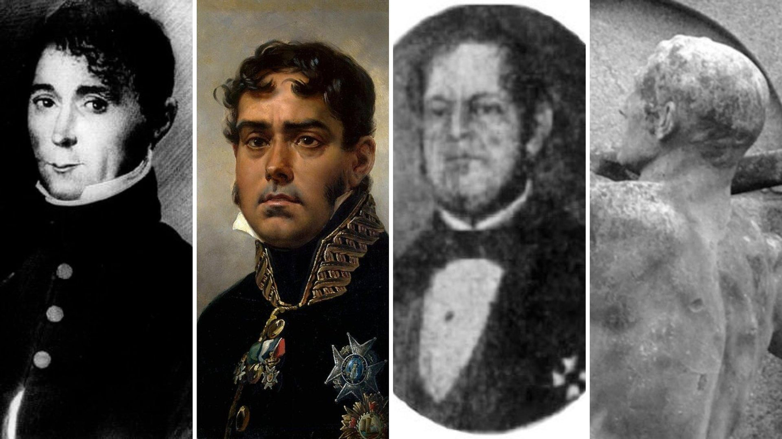 Cachamuiña, Pablo Murillo, Vázquez Varela y el marinero Carolo.