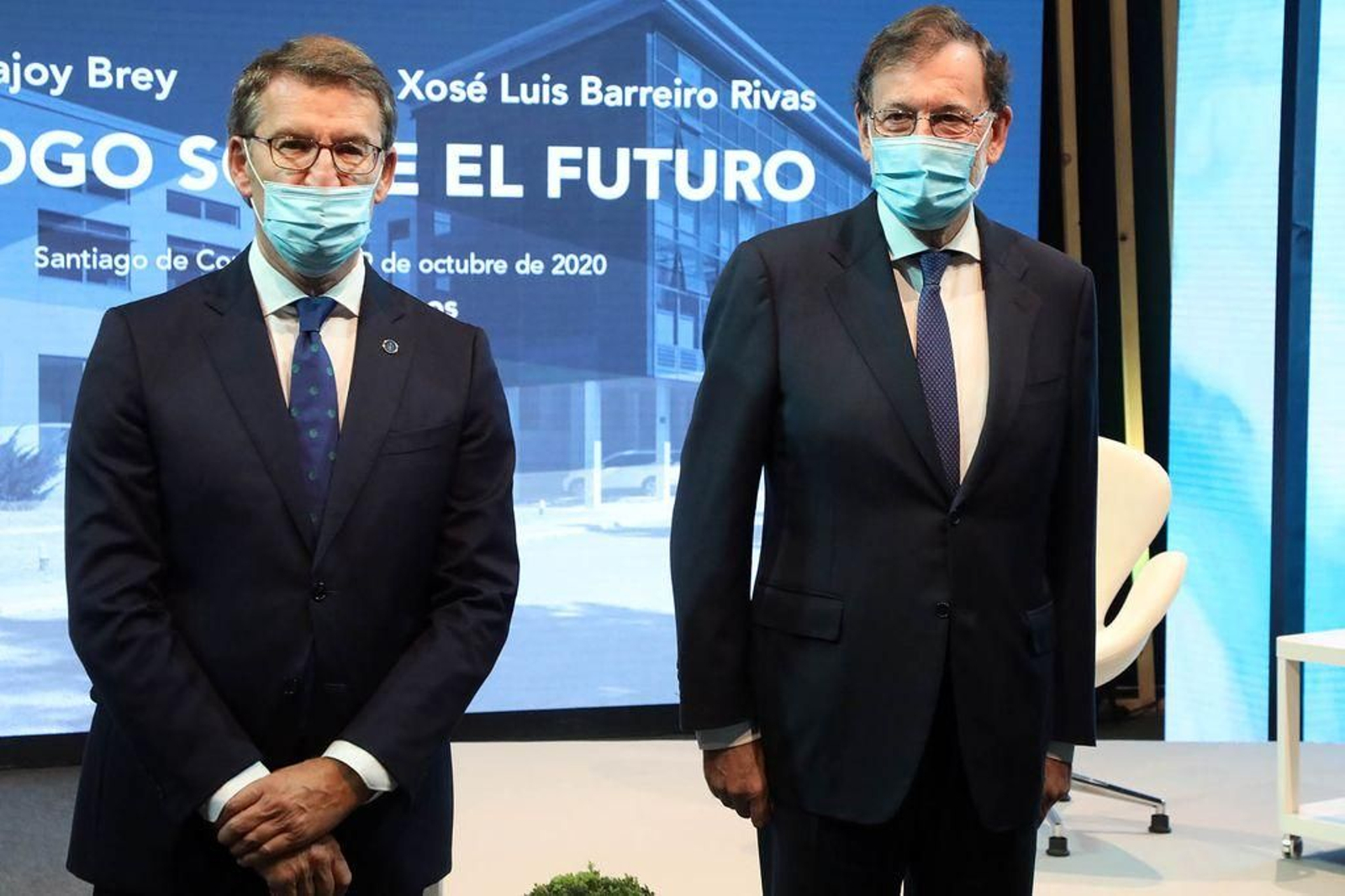 El expresidente del Gobierno español, Mariano Rajoy, en Santiago.