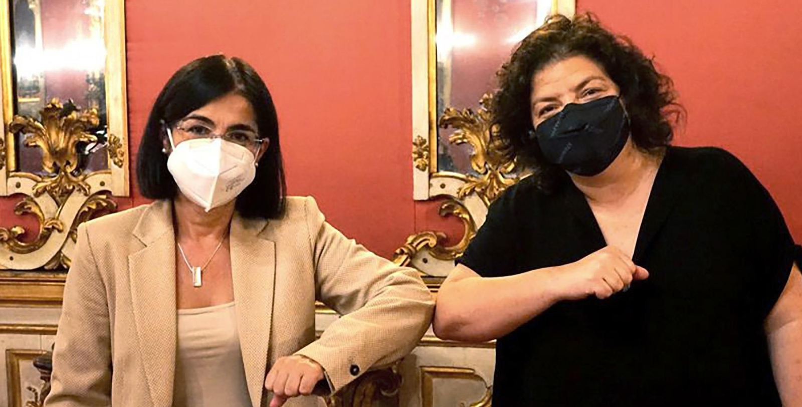 La ministra española de Sanidad, Carolina Darias, y su homóloga argentina, Carla Vizzotti. EFE/Ministerio de Sanidad
