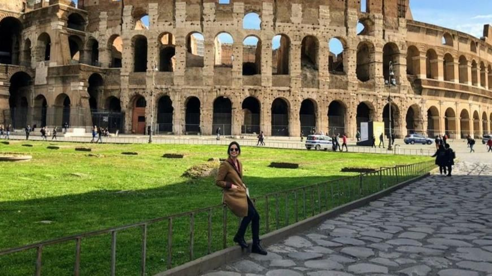 Nuria Lago, en el Coliseo de Roma.