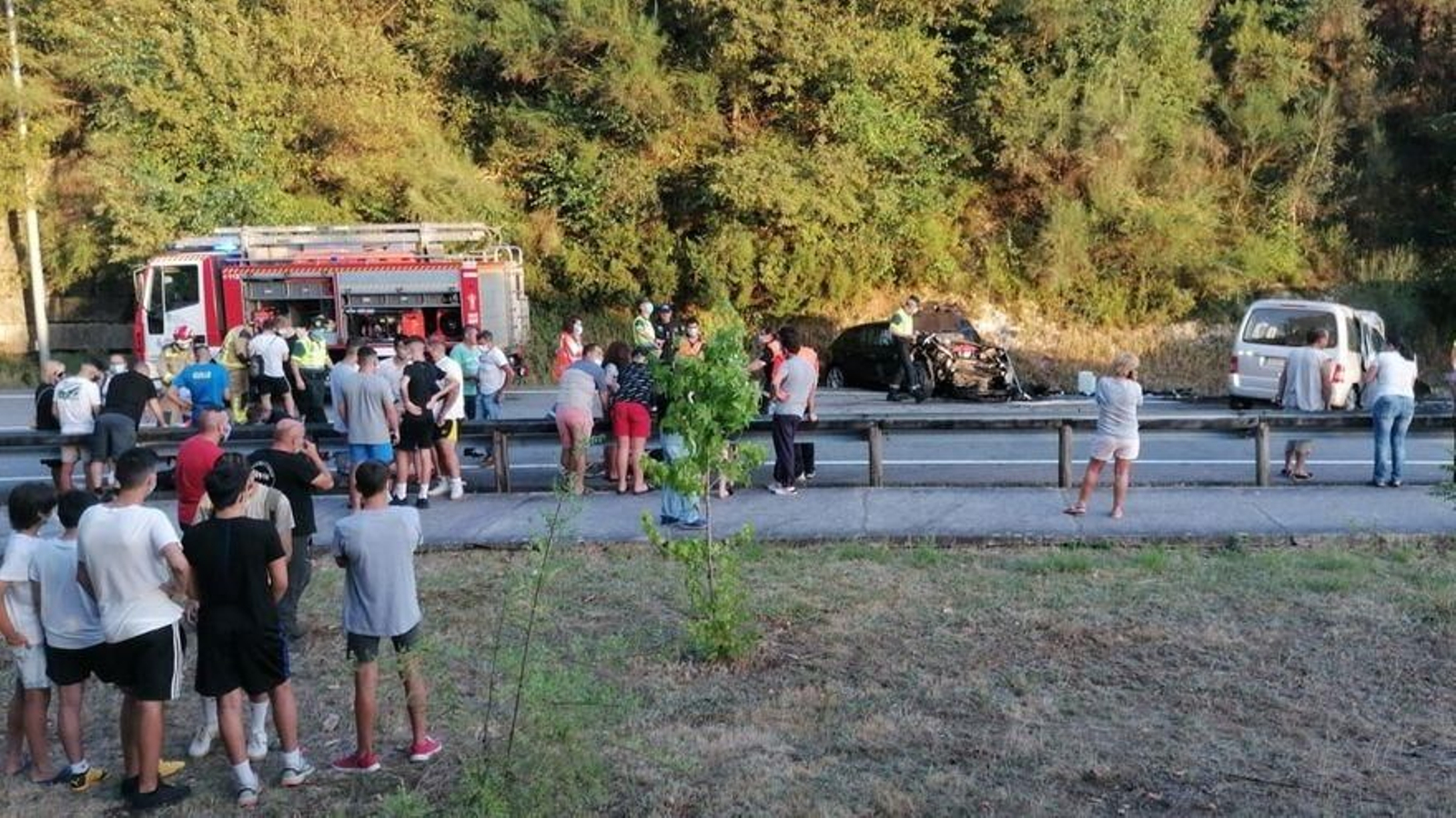 Minutos después de producirse el impacto mortal a consecuencia del cual falleció Rosa Vedman.