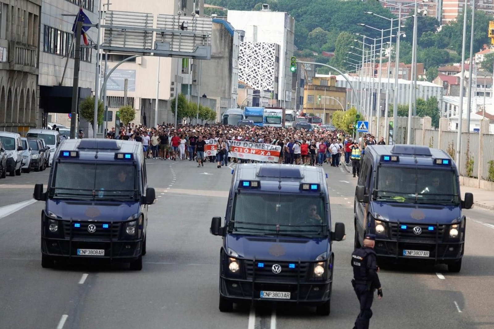 Cuarta jornada de la huelga del metal en Vigo.