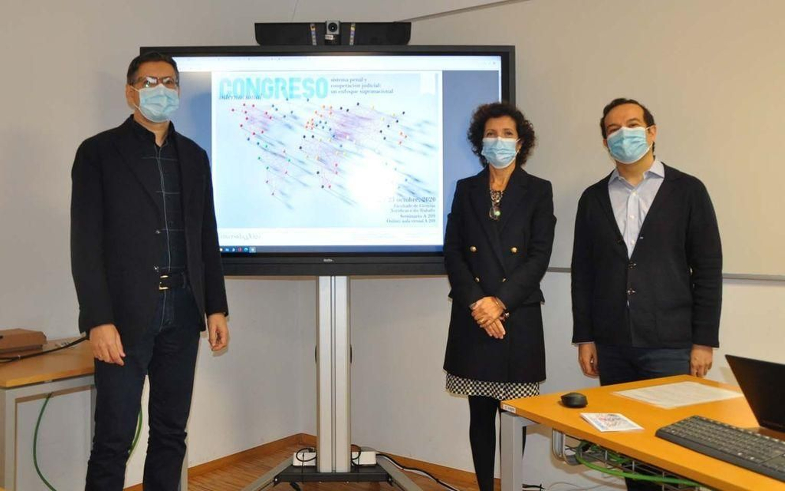 Pablo Grande, Esther Pillado y Tomás Farto, organizadores del congreso.