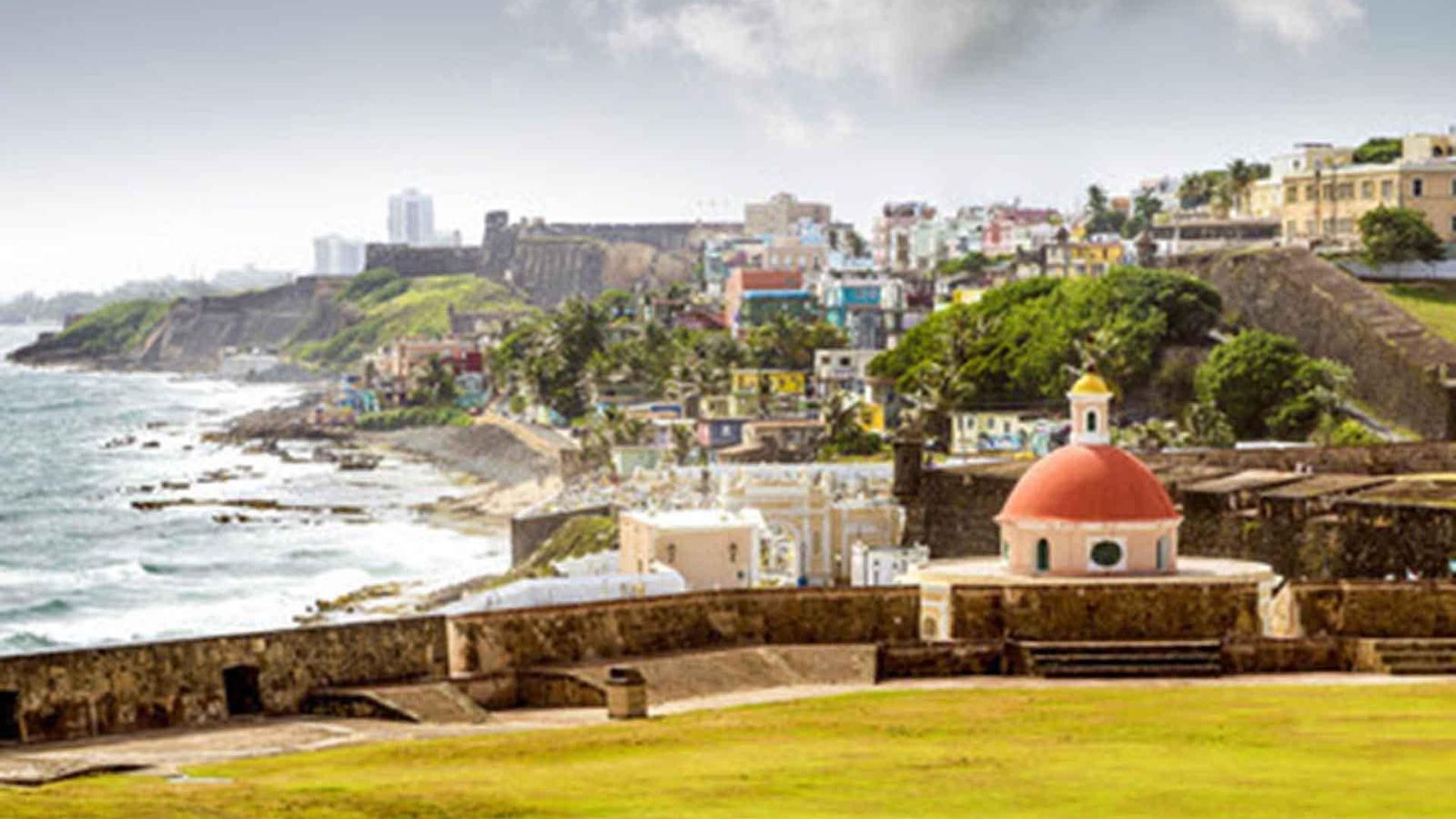 Panorama of La Perla slum in old San Juan, Puerto Rico