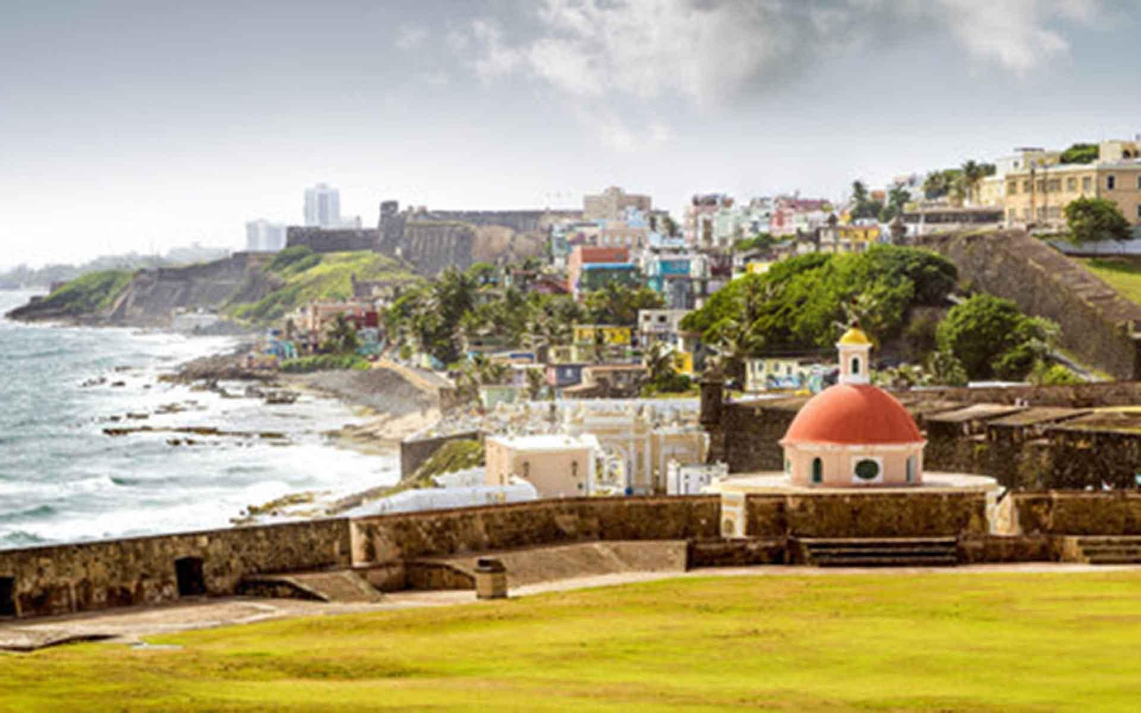 Panorama of La Perla slum in old San Juan, Puerto Rico