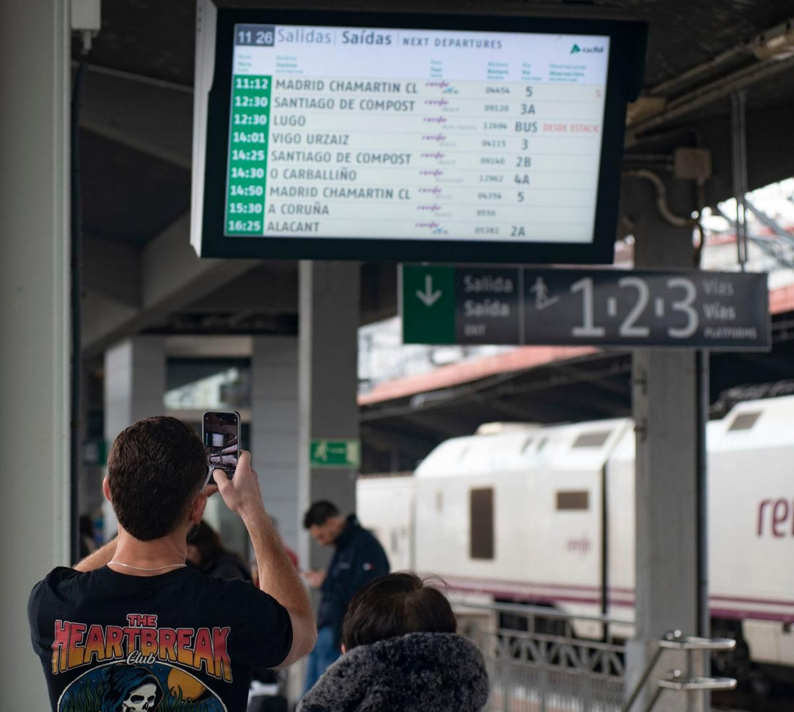 Pantalla informativa en Ourense.