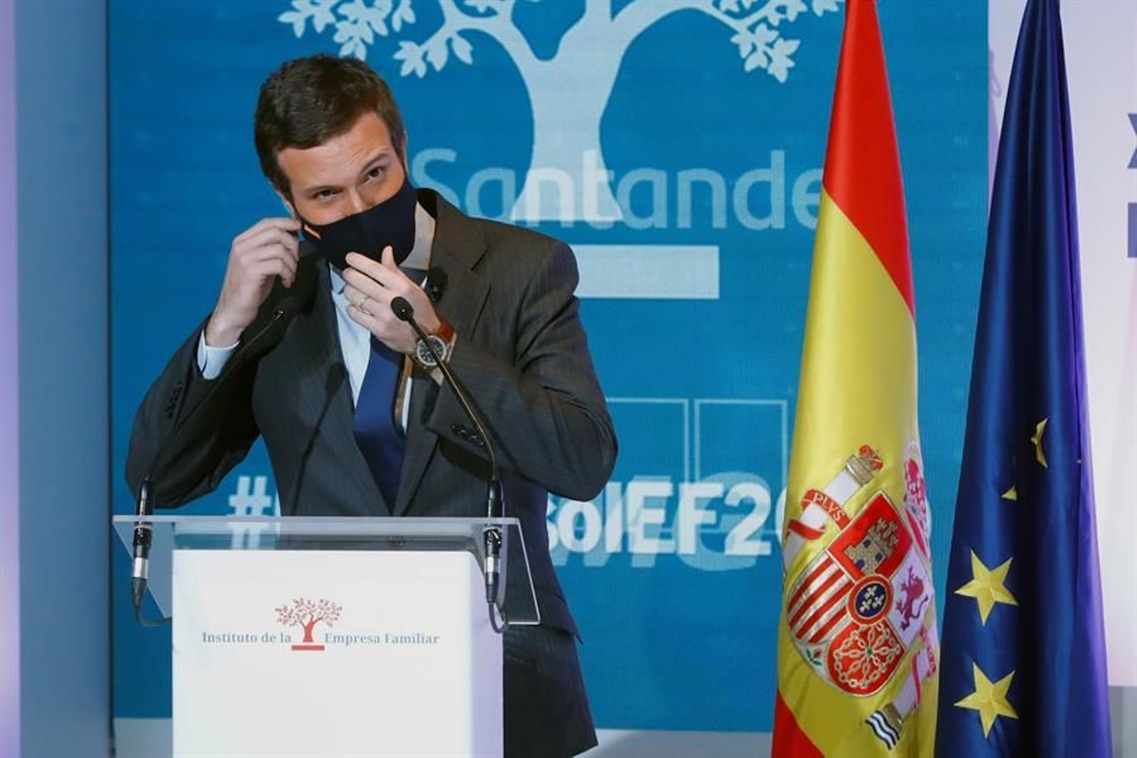El presidente del PP; Pablo Casado