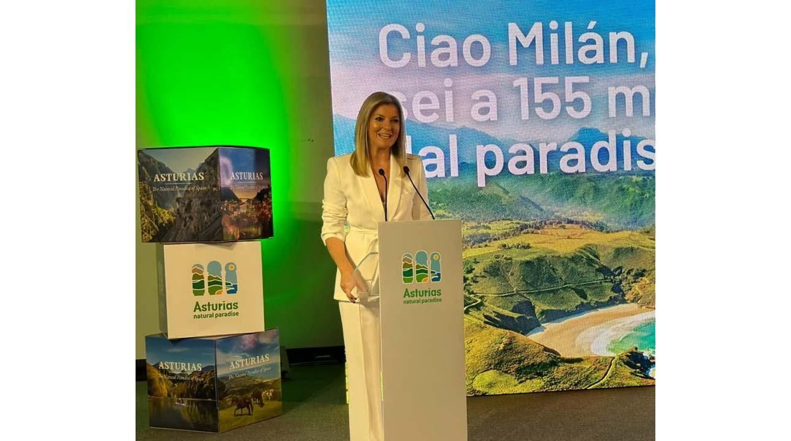 La viceconsejera de Turismo presentó en Milán, uno de los nuevos destinos con conexión área directa desde el Principado, los principales recursos turísticos de Asturias para atraer visitantes