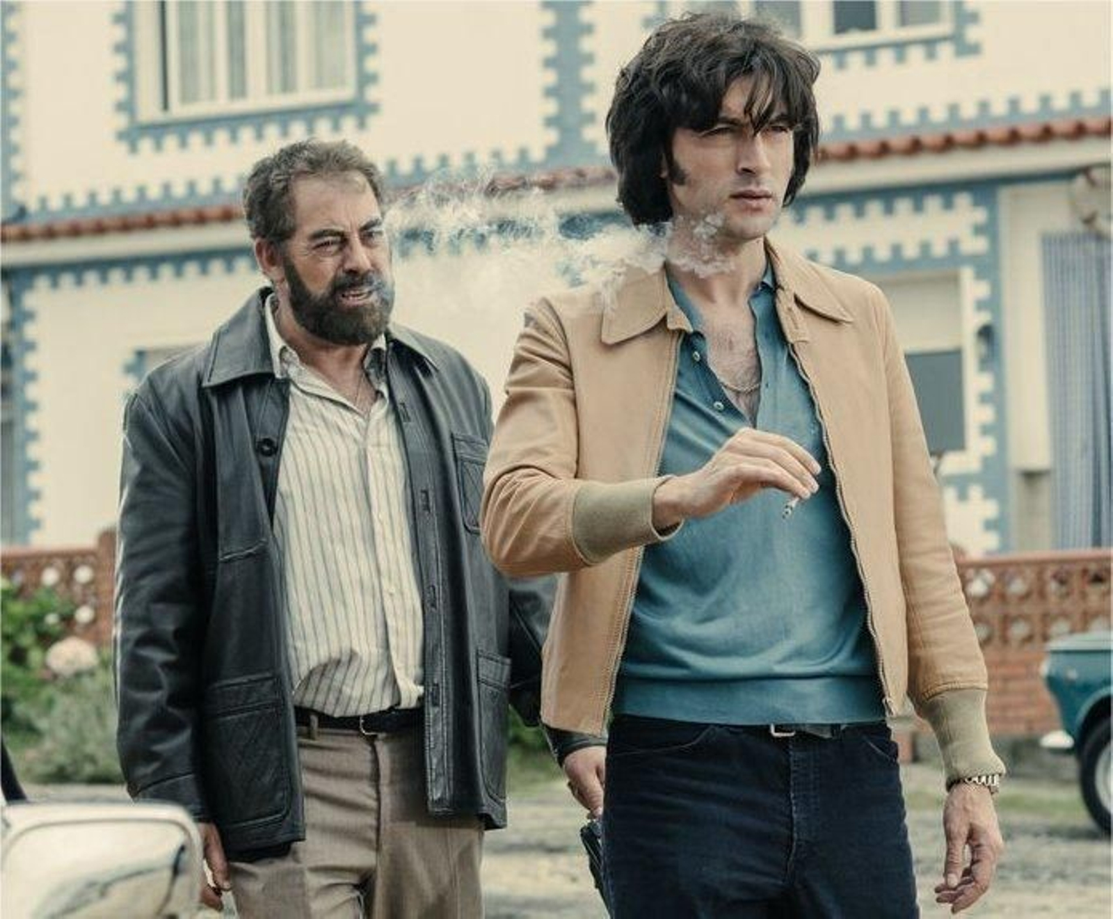 Carlos Blanco (Oubiña) y Javier Rey (Sito Miñanco), en la serie "Fariña".