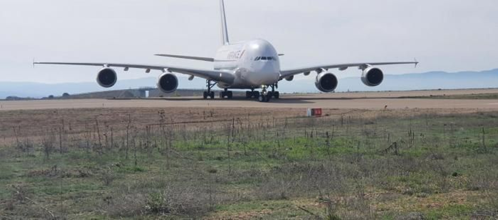 Un avión A-380 de última generación en el Aeropuerto de Teruel