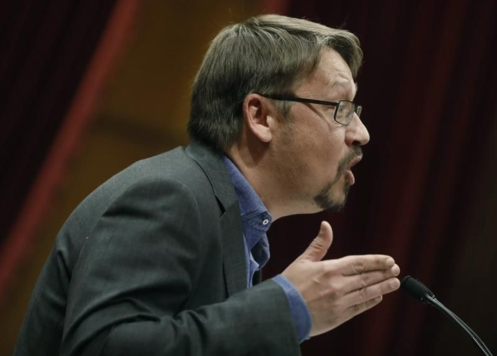 El presidente del grupo parlamentario de Catalunya en Comú-Podem, Xavier Domènech