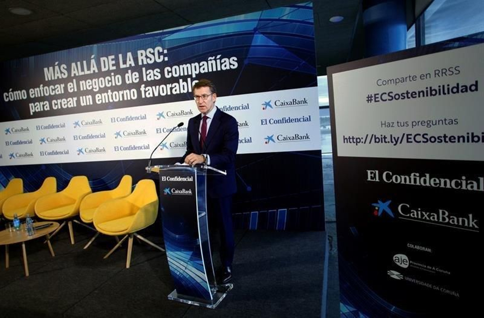 Feijóo, durante su intervención en las jornadas de A Coruña.