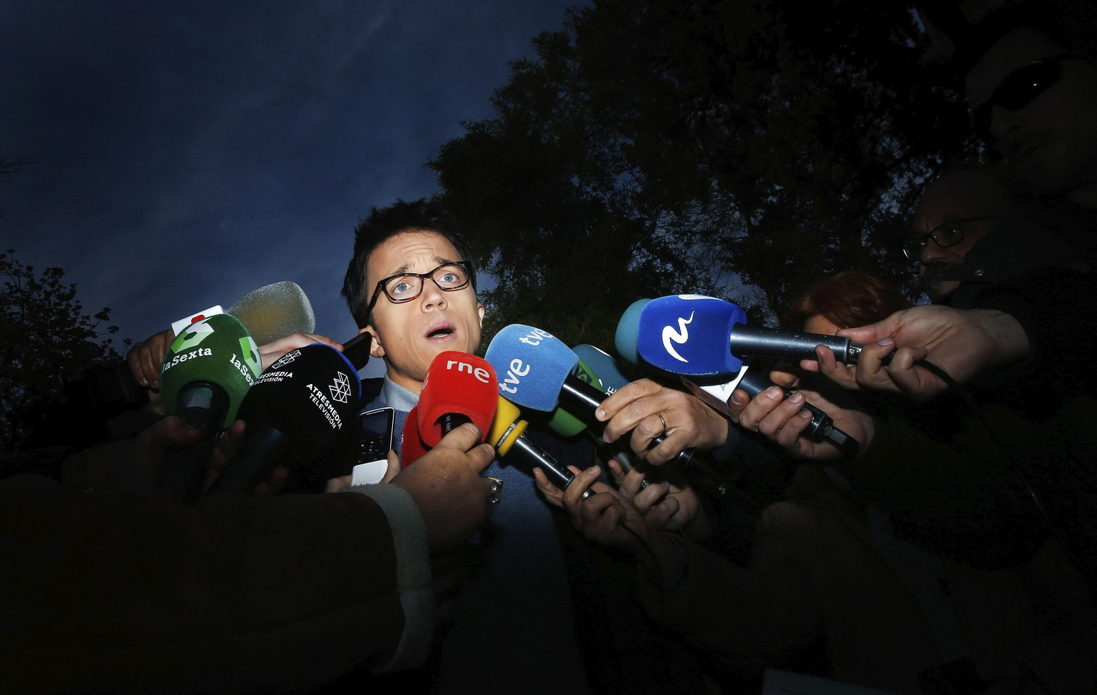 Iñigo Errejón compareció ante los medios de comunicación en la jornada previa a Vistalegre II.