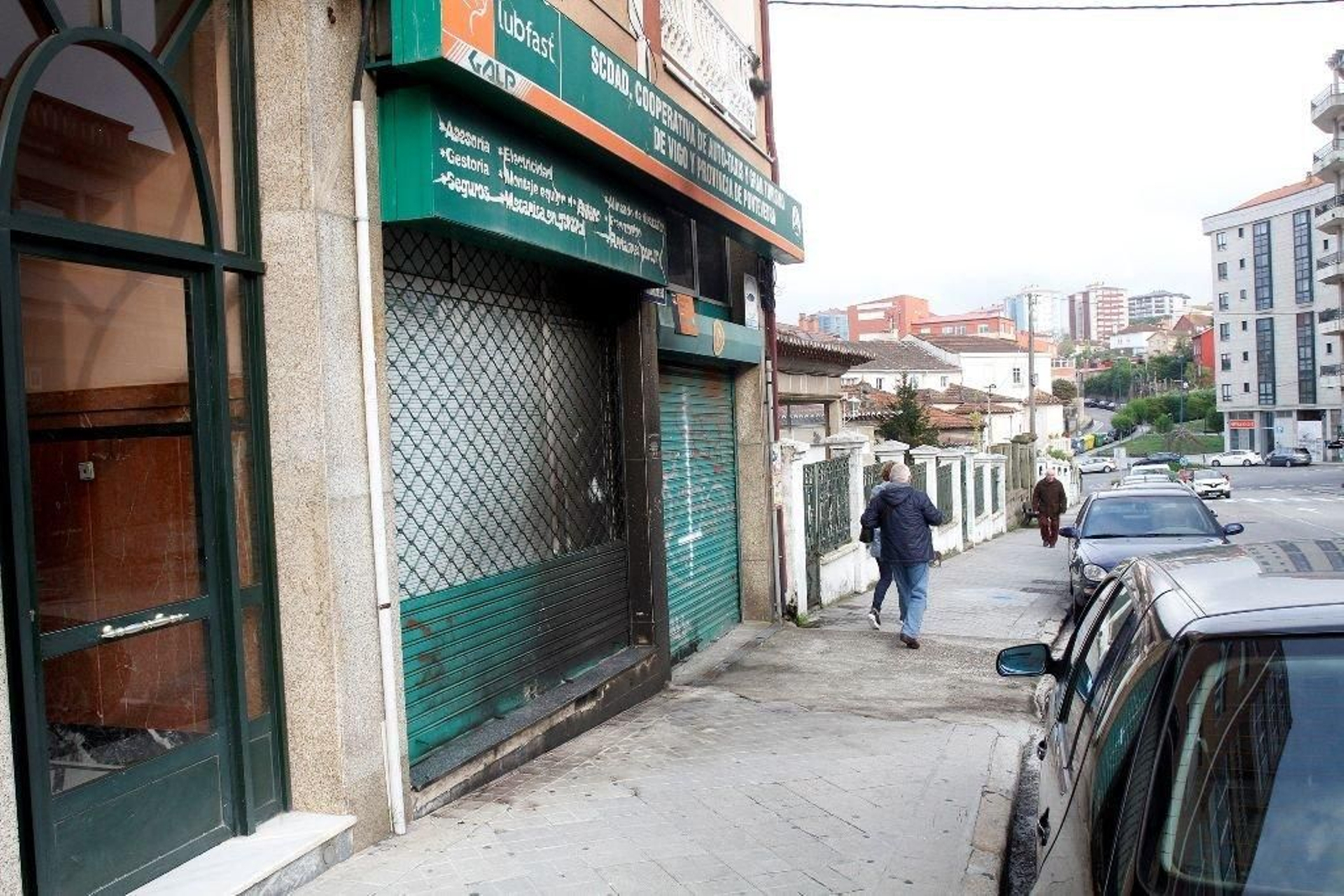 Las marcas dejadas por el fuego todavía eran visibles en la sede de la avenida Atlántida.