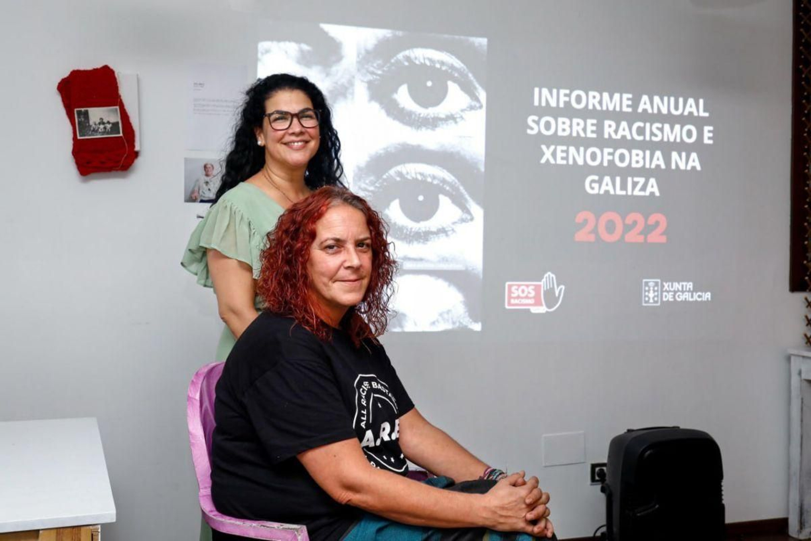 Los responsables de SOS Racismo Galicia, ayer, durante la presentación de la memoria en Vigo.