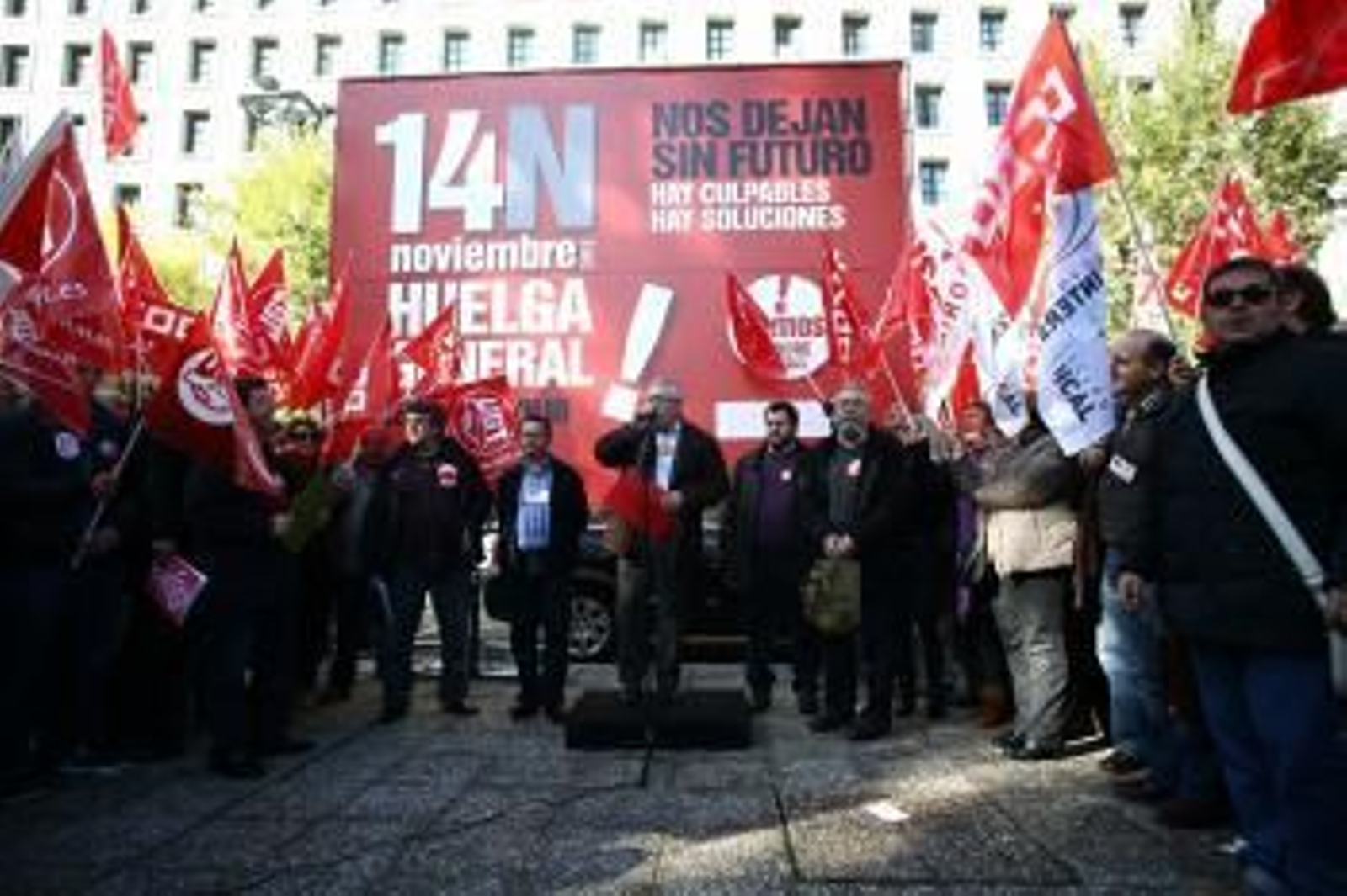 Toxo y Méndez presentan la convocatoria del Huelga General del 14N