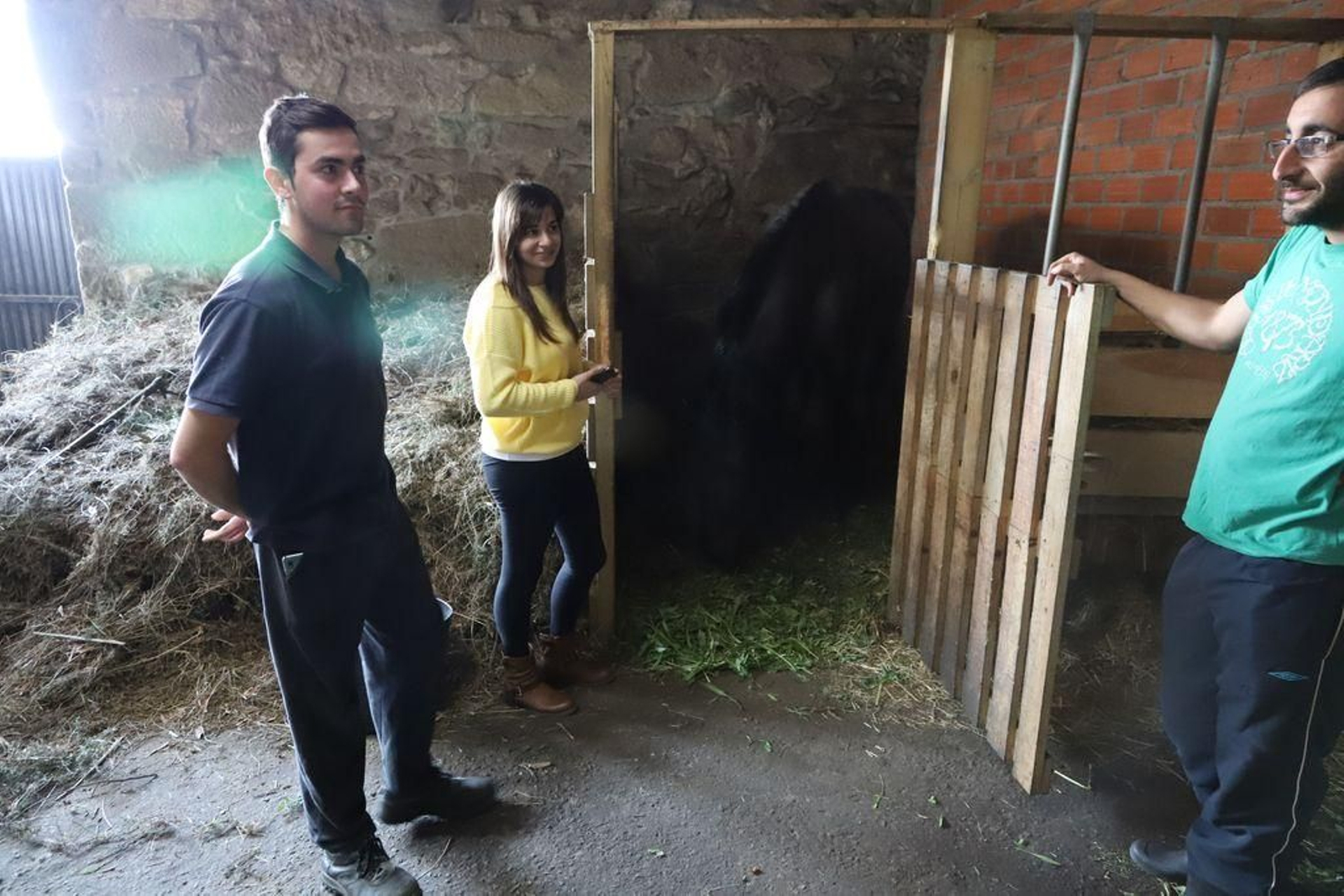 Establo de la vivienda de Óscar junto a Natalia y Gonzalo.