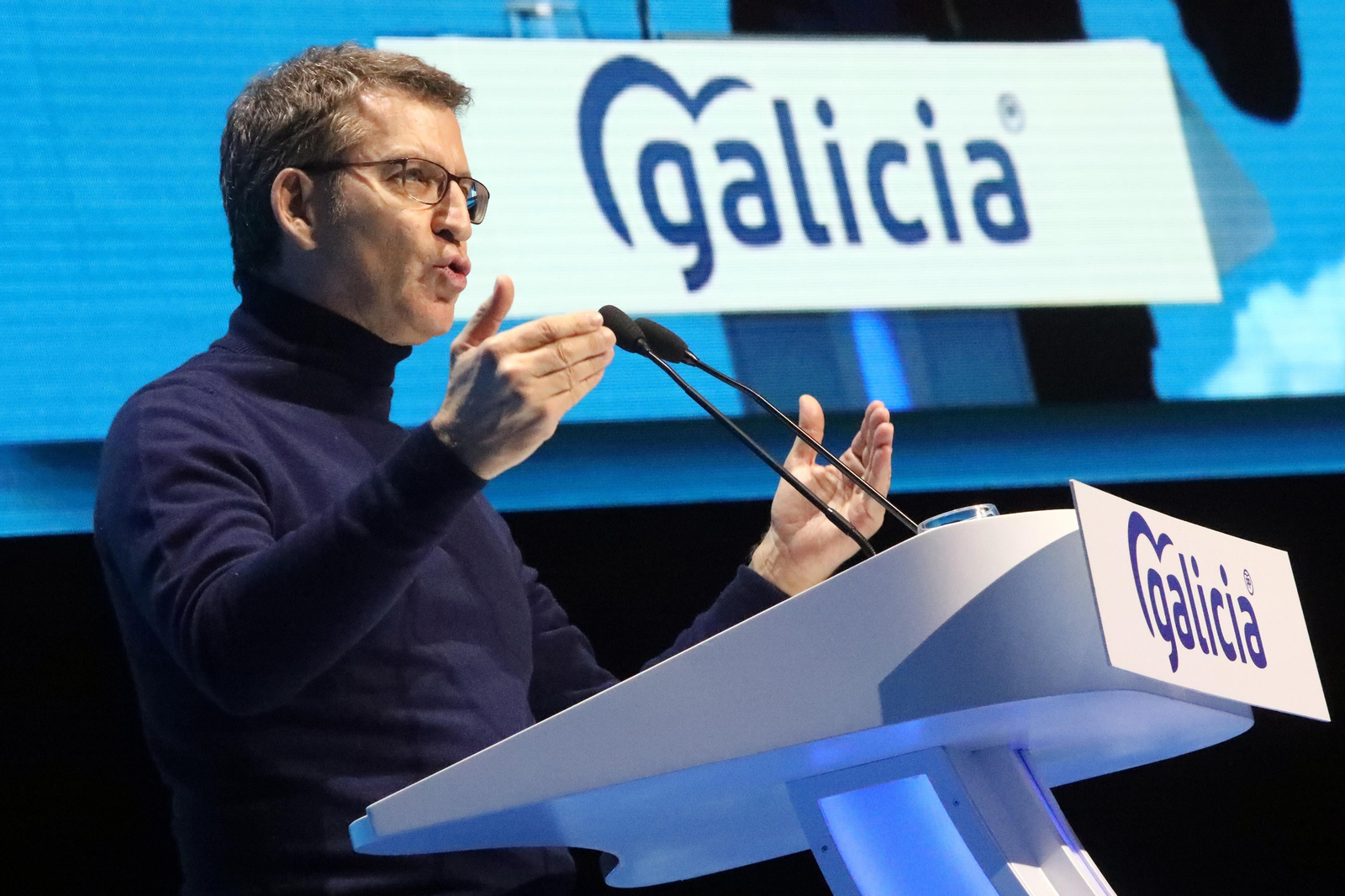 El presidente del PPdeG, durante su intervención en Santiago.