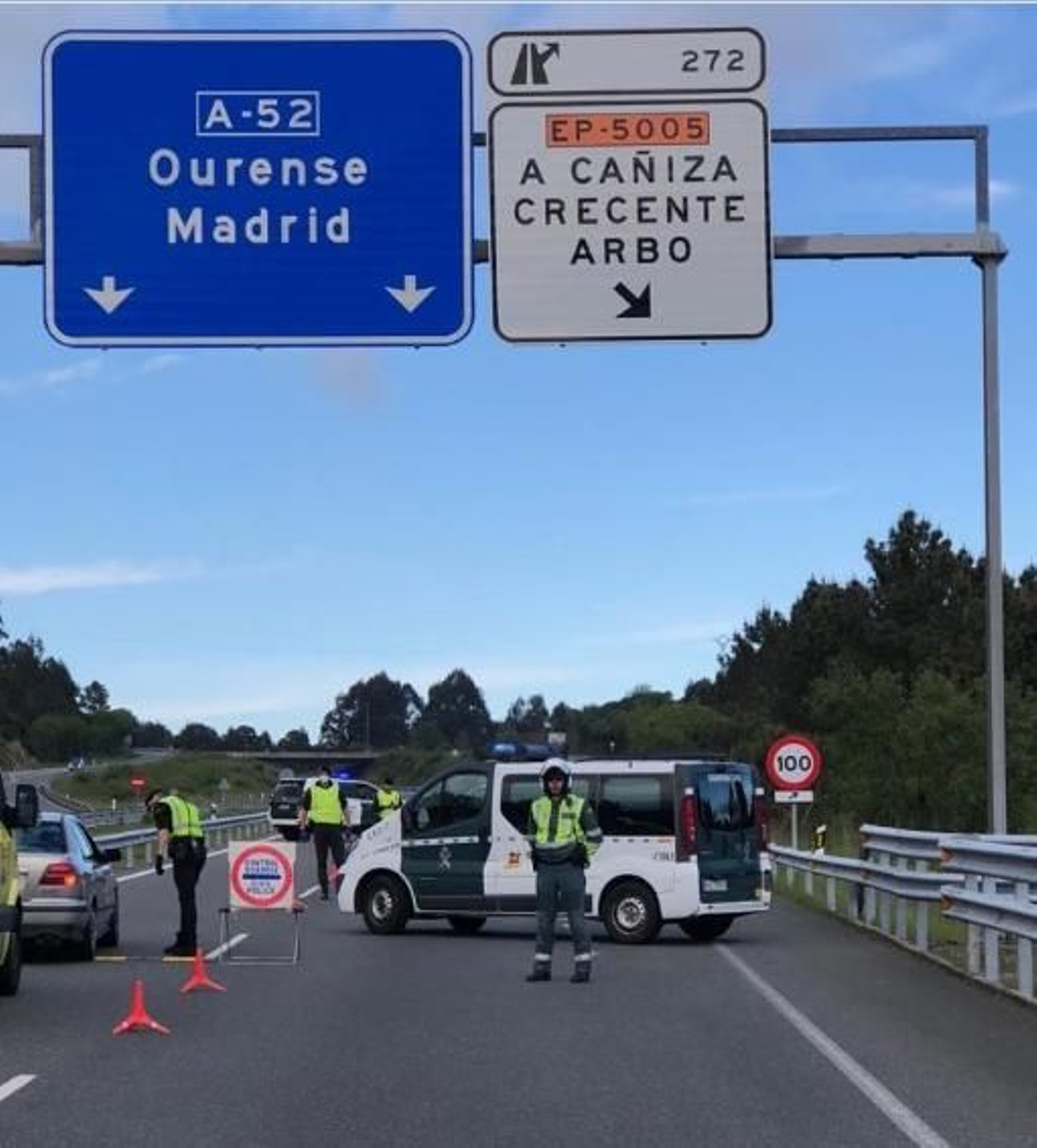 Control de tráfico en La Cañiza