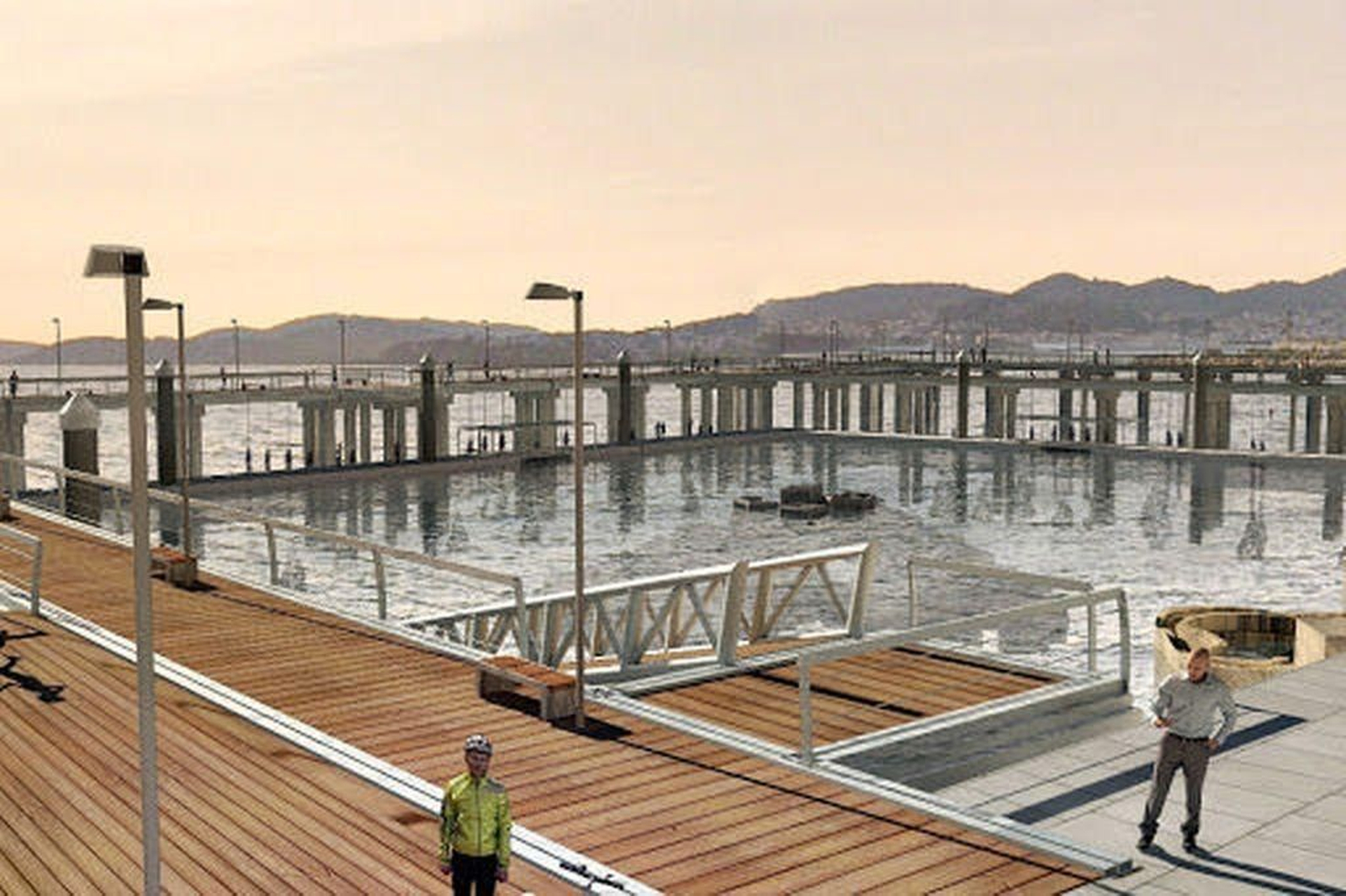 Los pantalanes de "Peiraos do Solpor" se instalarán en 2021 en Bouzas.