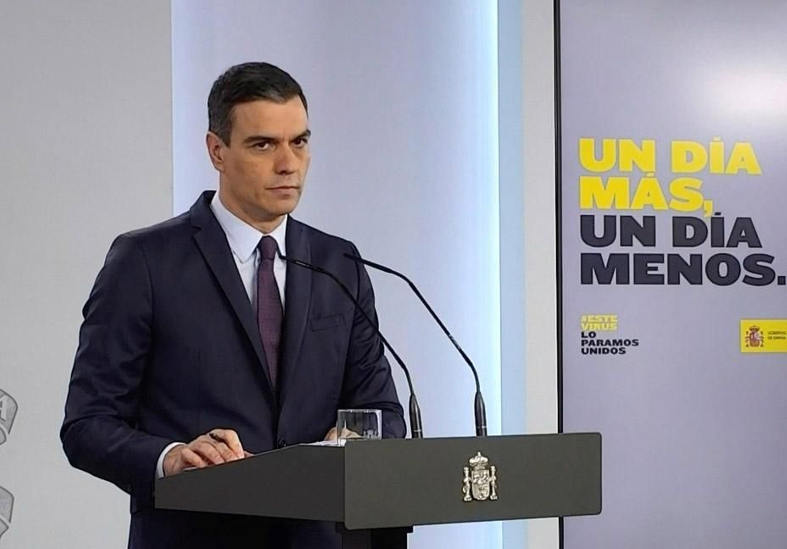 Pedro Sánchez, durante la rueda de prensa que ofreció este sábado en el Palacio de la Moncloa, en Madrid. EFE/Palacio de la Moncloa