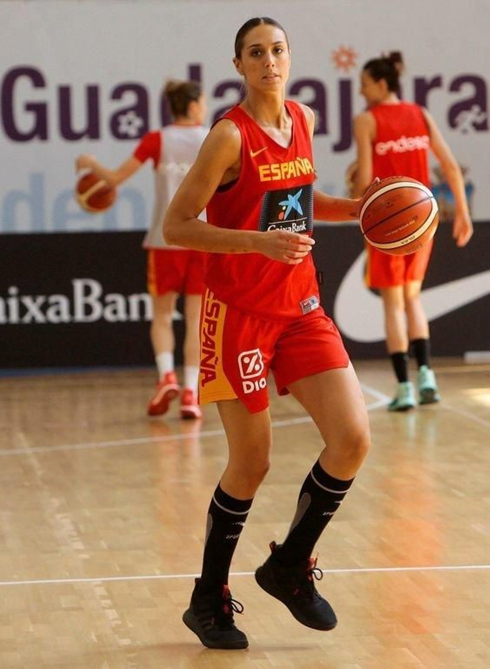 La viguesa Tamara Abalde, ayer, con la selección española.
