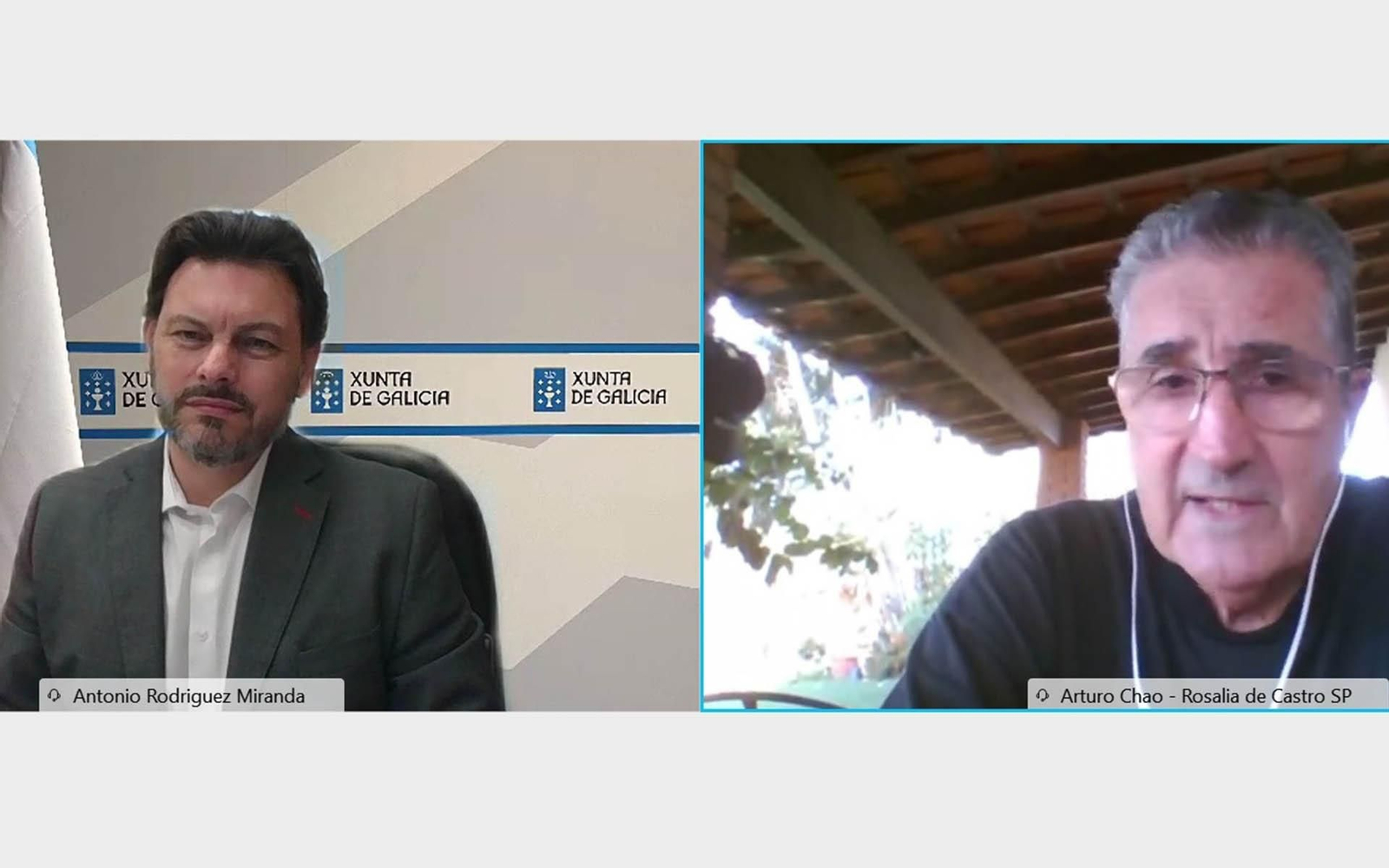 Antonio Rodríguez Miranda y Arturo Chao Maceiras, durante la videoconferencia
