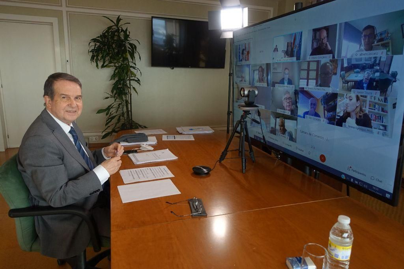 Abel Caballero, ayer en un Consello Social de la ciudad telemático.