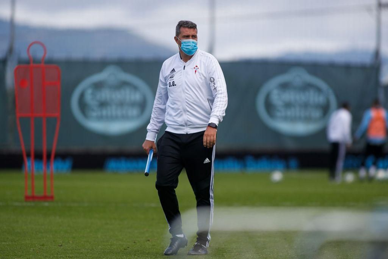 El entrenador del Celta, Óscar García Junyent, en A Madroa.