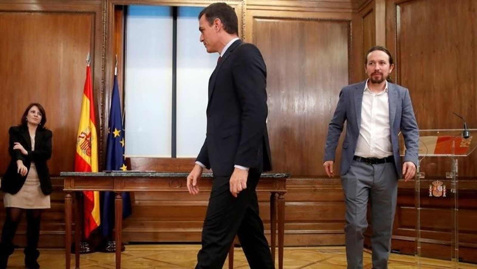 Sánchez e Iglesias firman el programa de su futuro gobierno de coalición