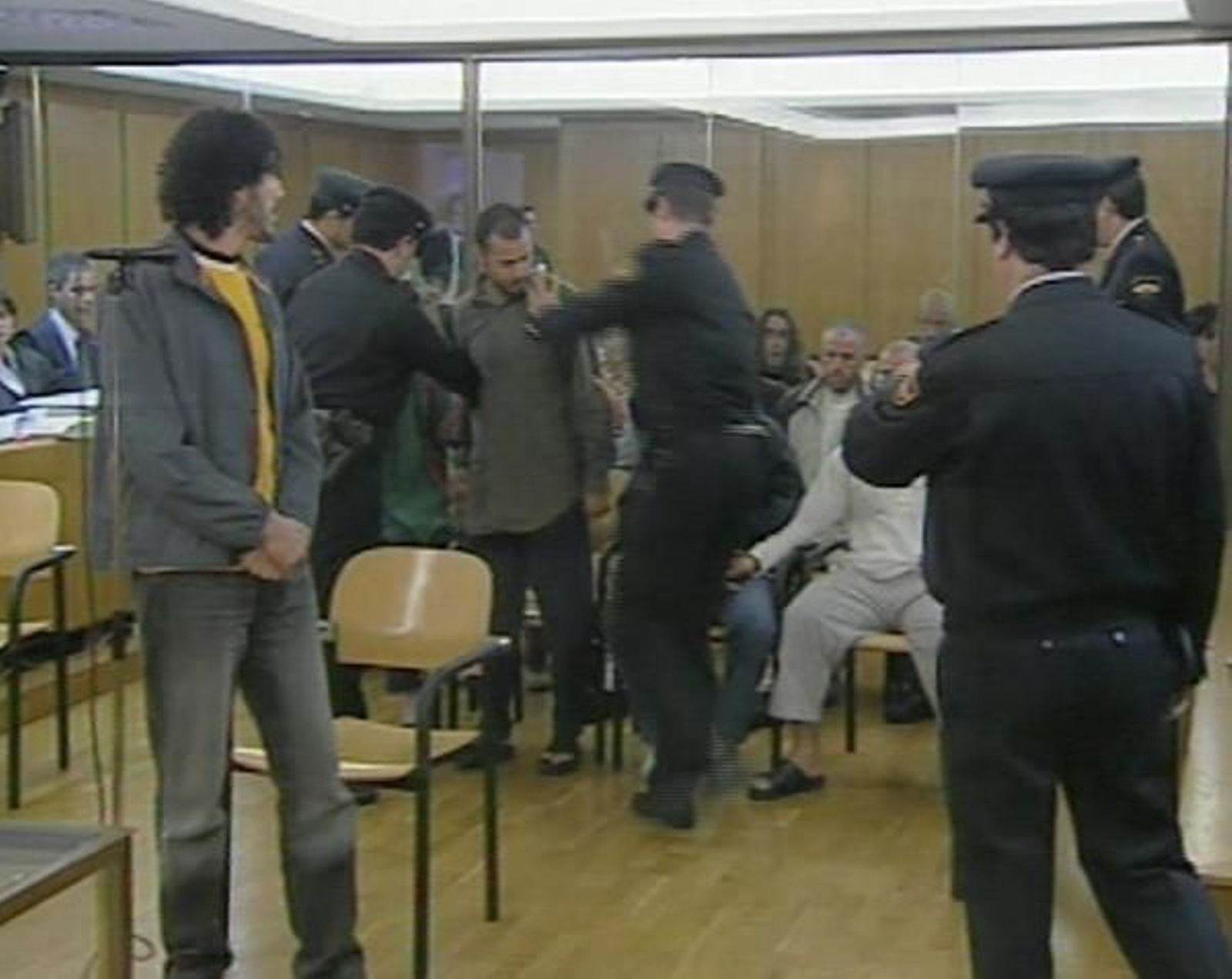 Un momento del 'intento de motín' en la Audiencia Nacional.