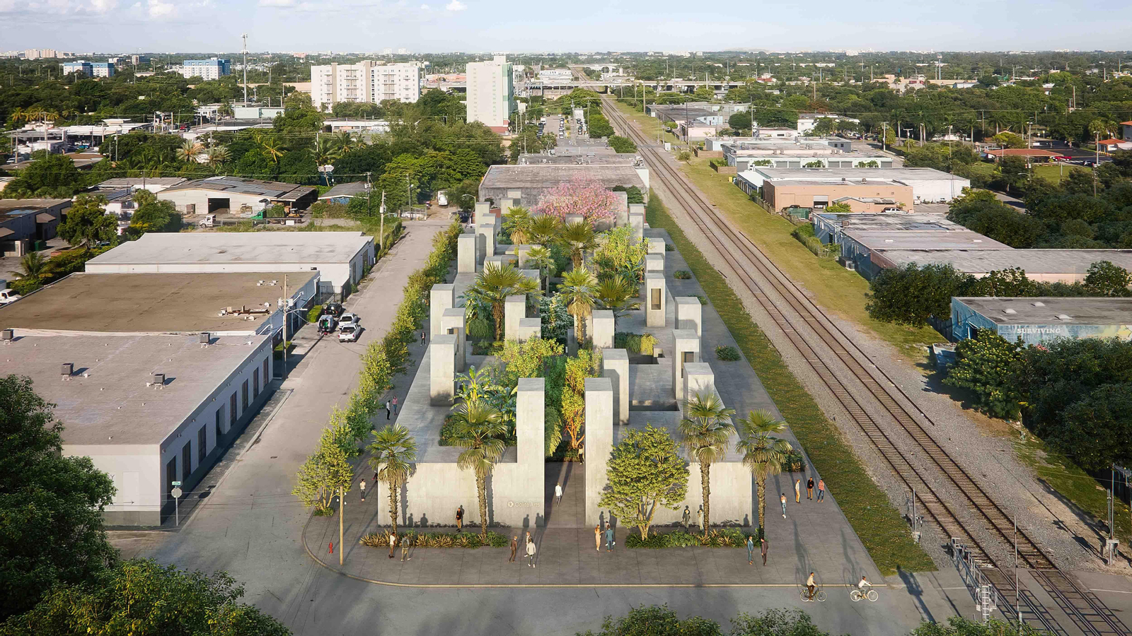 Fotografía cedida por la organización de fomento de las artes Oolite Arts donde se aprecia el esbozo realizado por Azeez Bakare Studios a una vista general de la próxima sede de la organización en Miami, Florida (Estados Unidos).. EFE/ Azzez Bakare Studios