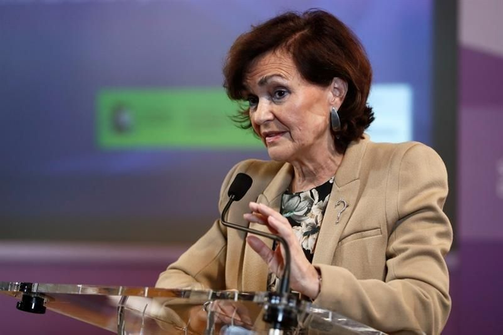 La vicepresidenta del Gobierno y ministra de Igualdad en funciones, Carmen Calvo