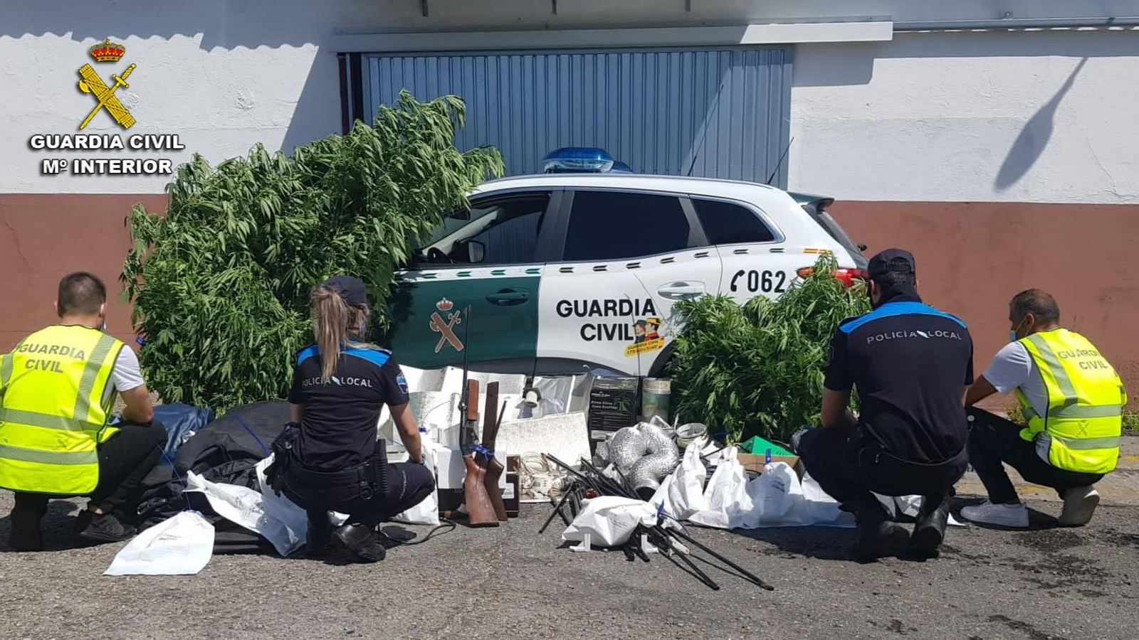 Se incautó una plantación de marihuana, pequeñas cantidades de diversas drogas, varias básculas de precisión y dinero en efectivo.