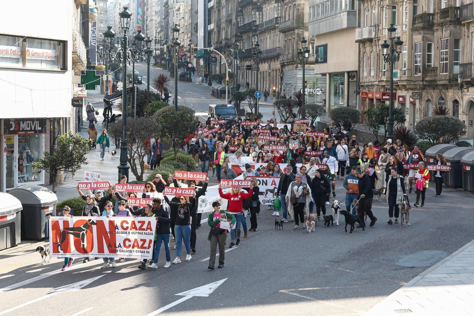 Manifestación en Vigo por los derechos de los animales.