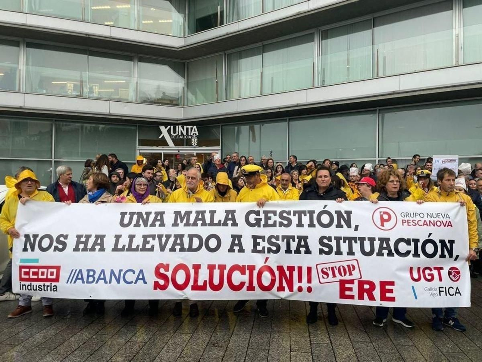 Imagen de una de las protestas llevadas a cabo este año por  trabajadores de Nueva Pescanova, afectados por los ERE.