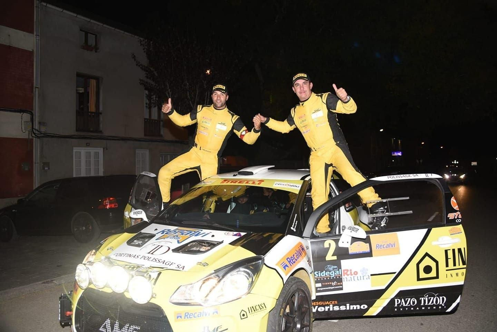 Murado y Meira celebran su victoria en la prueba lucense.
