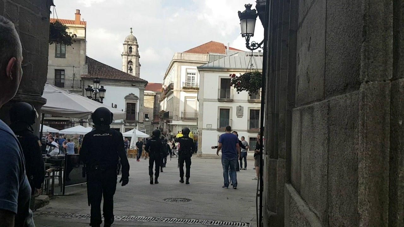 Una imagen de los incidentes ocurridos en el Casco Vello en 2016