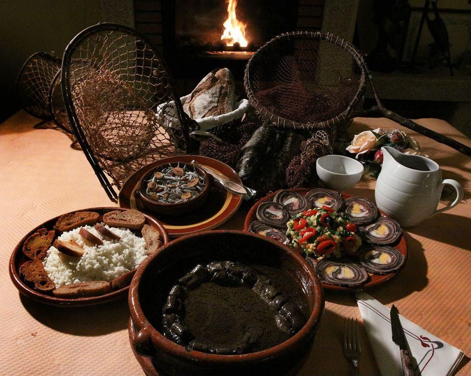 Varias preparaciones de  los menús degustación